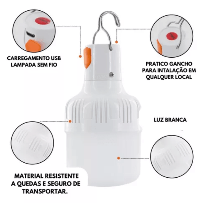 Lâmpada Portátil Recarregável - wpmaax